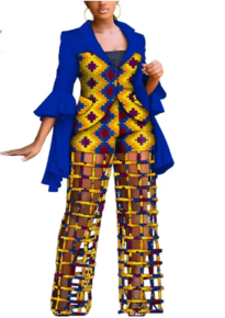 African Print Blazer and Pants Set for Women,