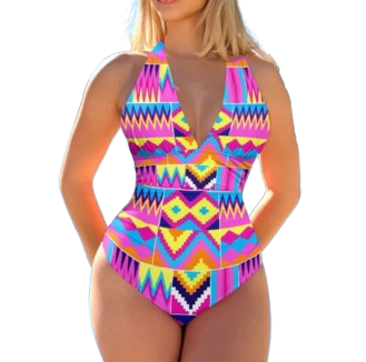 african Sexy  wax Bikini Tie Up One Piece Beach Swimming Suits Ladies Beachwear