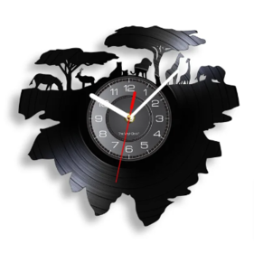 Africa Animals Wildlife Nature Giraffe Vinyl Wall Clock Art