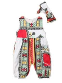 African Dashiki Print Rompers - Stylish Summer Fashion for Baby Girls!